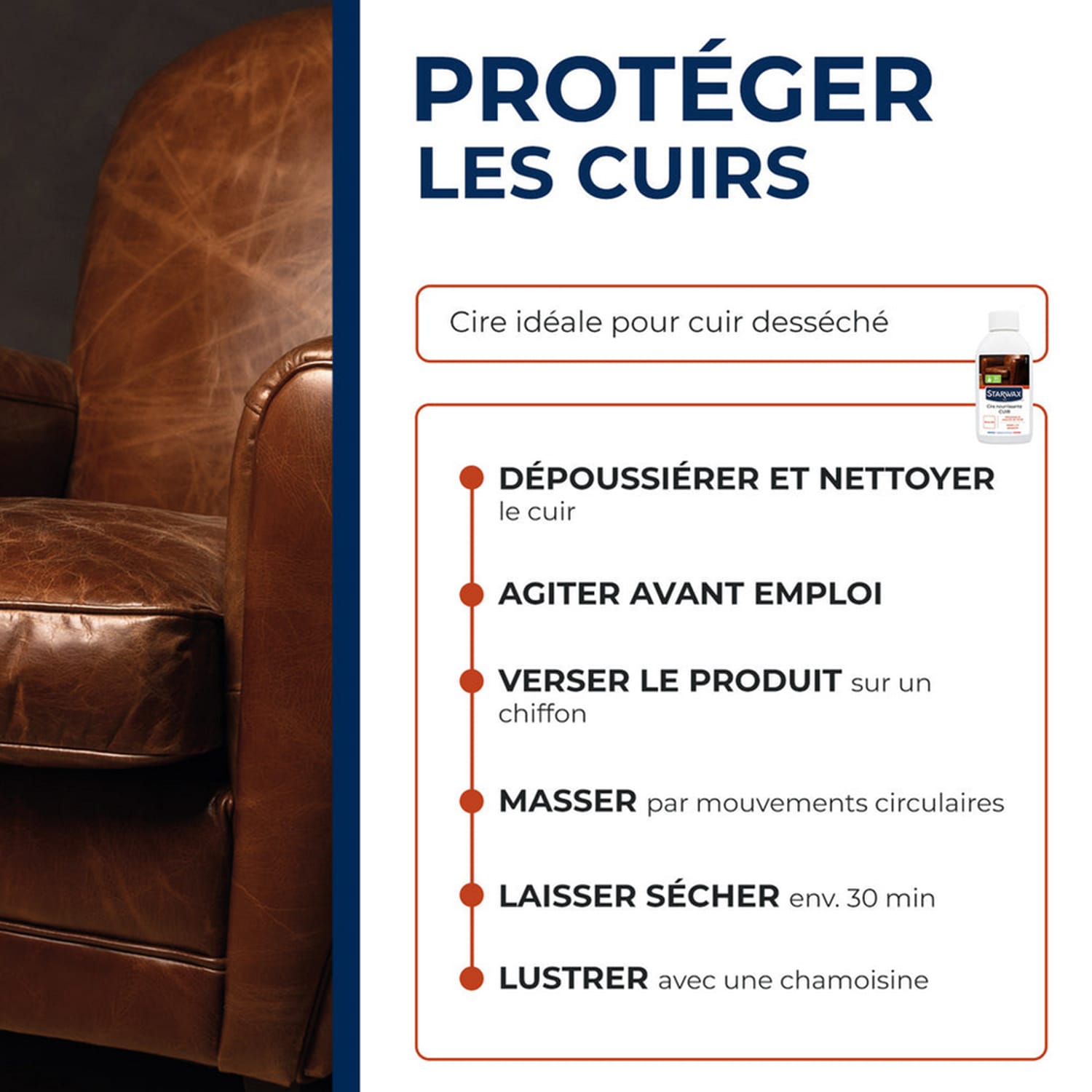 Cire rénovante nourrissante pour cuirs secs Starwax 200ml