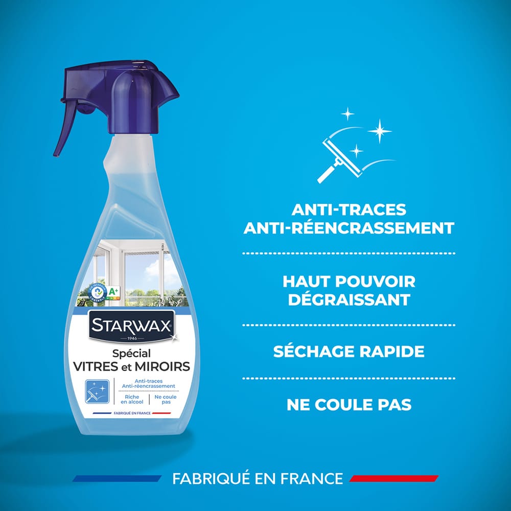 Nettoyant spécial vitres et miroirs Starwax 500ml – Image 2