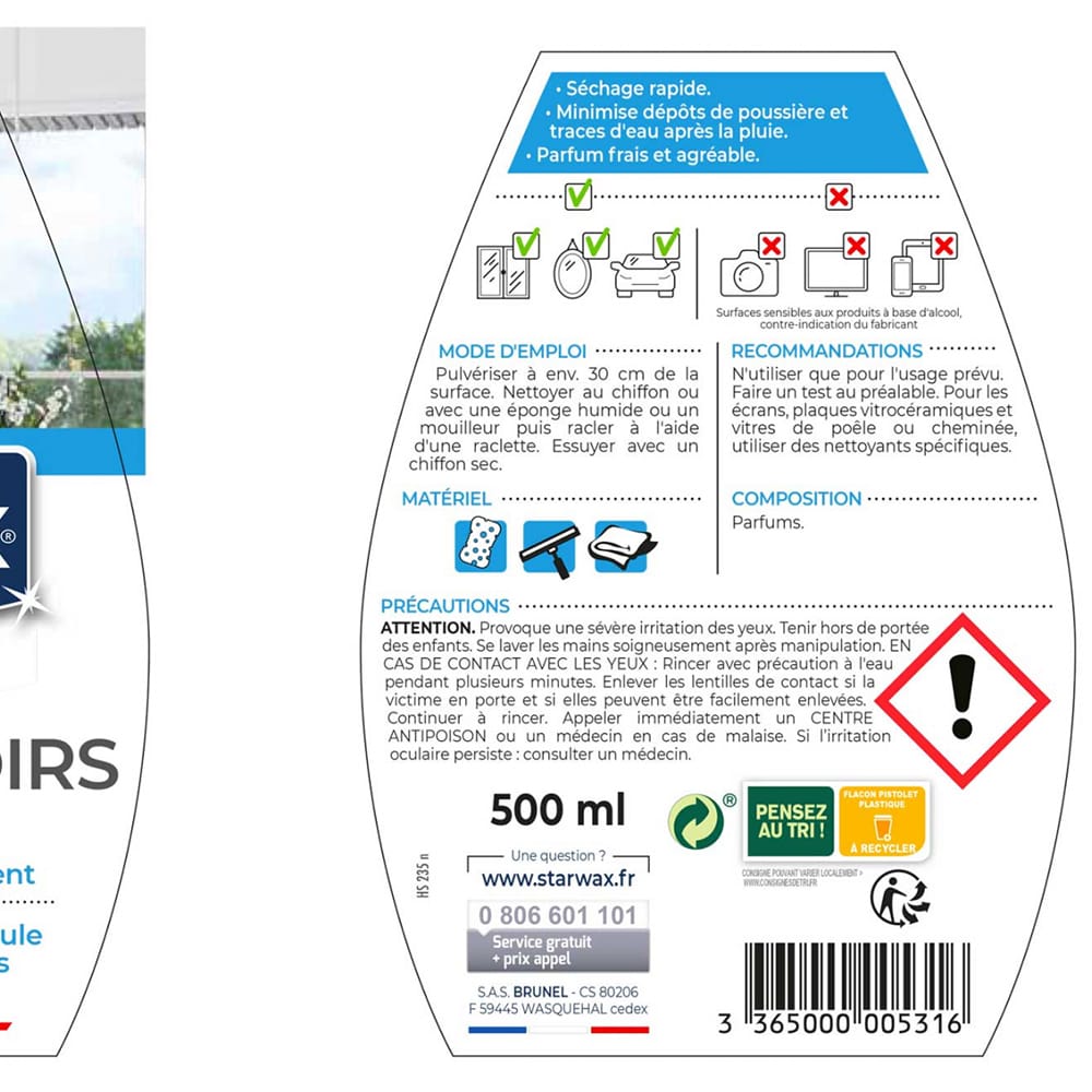 Nettoyant spécial vitres et miroirs Starwax 500ml – Image 4