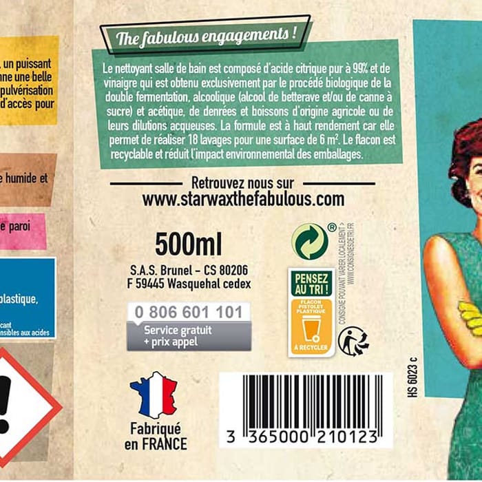 Détartrant salle de bain the fabulous Starwax 500ml