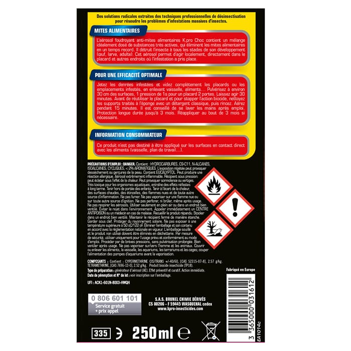 Foudroyant mites alimentaires K.PRO 250ml