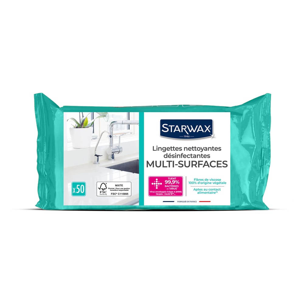 Lingette nettoyantes désinfectantes multi-surfaces Starwax