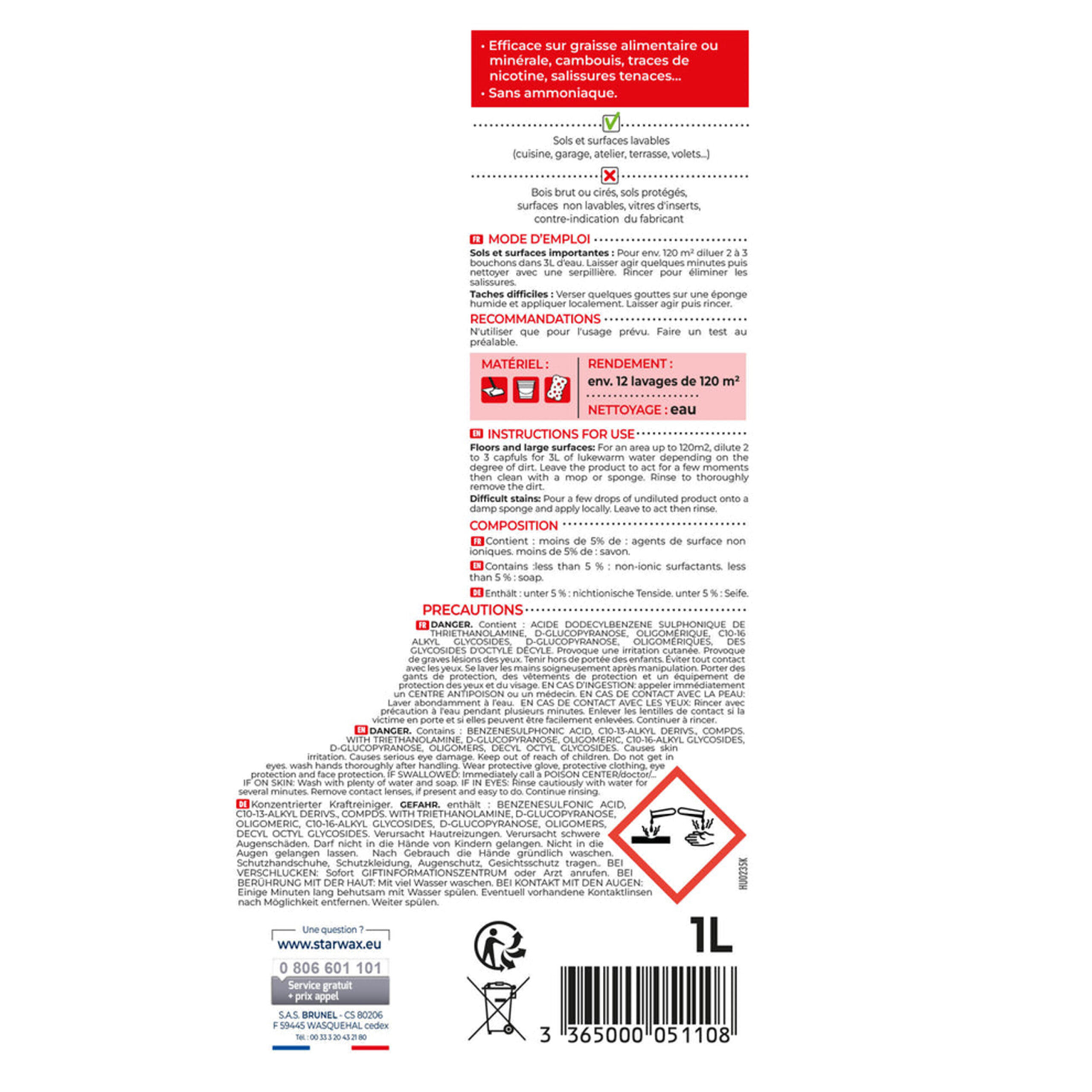 Décrassant surpuissant concentré Starwax 1L