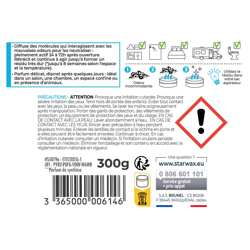 Destructeur d'odeurs Starwax 300g