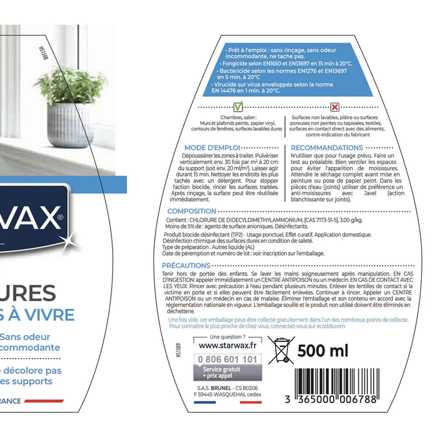 Anti-moisissure pièces à vivre Starwax 500ml