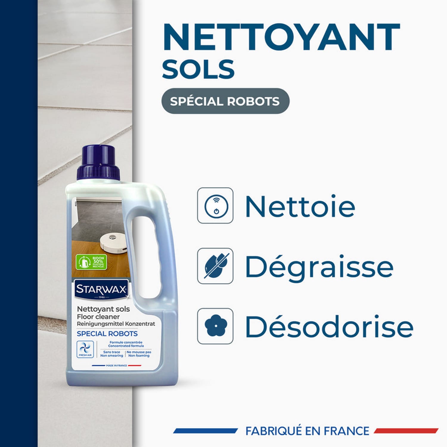 Nettoyant sols spécial robots Starwax 1L